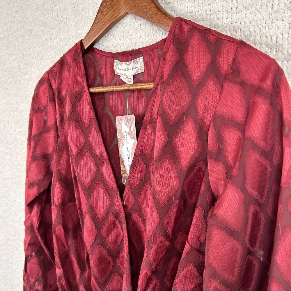 Band Of The Free‎ Bodysuit Womens XS Merlot Agatha Merlot Surplice Bodysuit - Picture 4 of 12